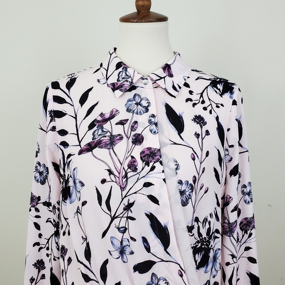 NWT Ivanka Trump Floral Wrap Front Blouse - Picture 4 of 16